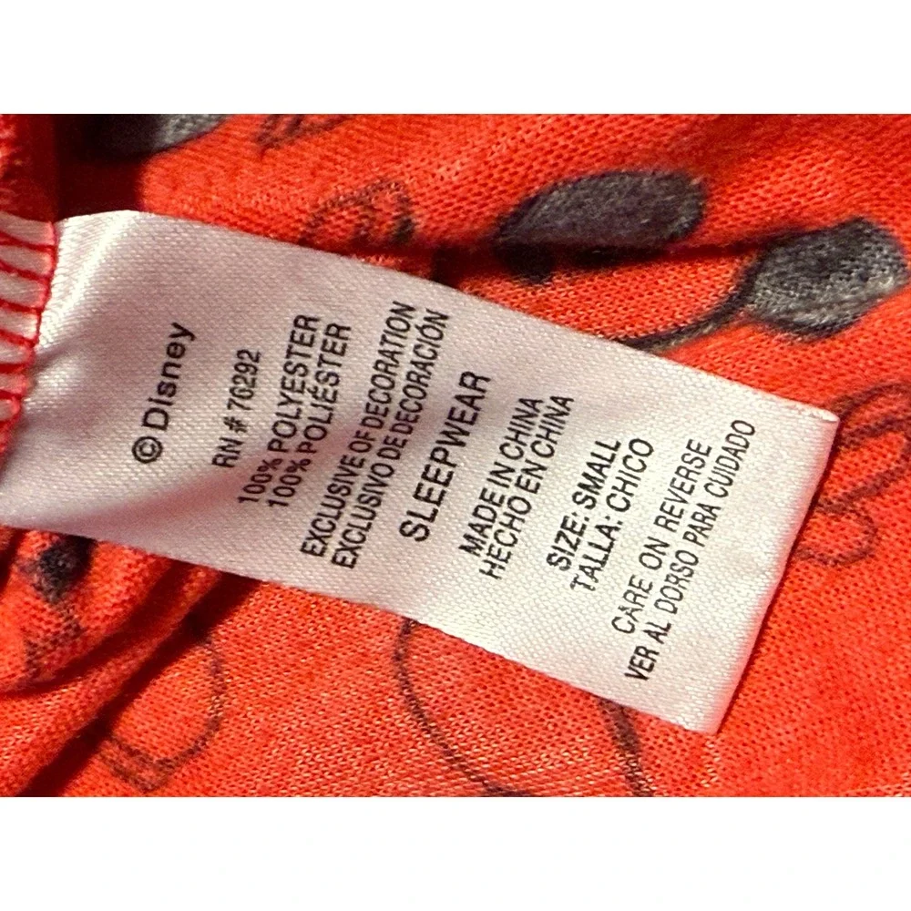 Disney‎ Mickey Mouse Red Pajama Set Sleepwear Top Pants Womens S cozy soft - Picture 12 of 15